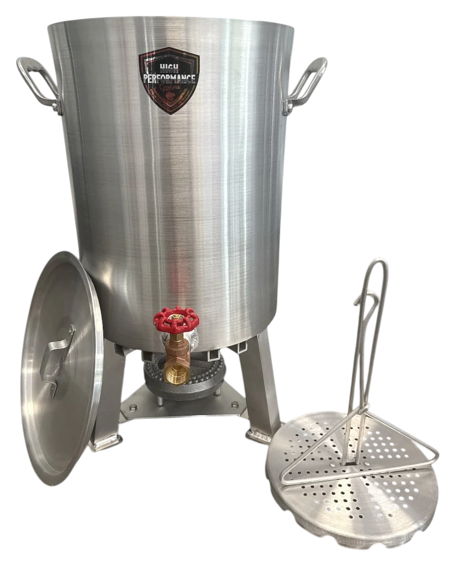 30 QT turkey fryer with lid and turkey rack