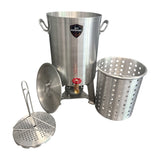 30 QT powered turkey fryer with lid, basket and turkey rack