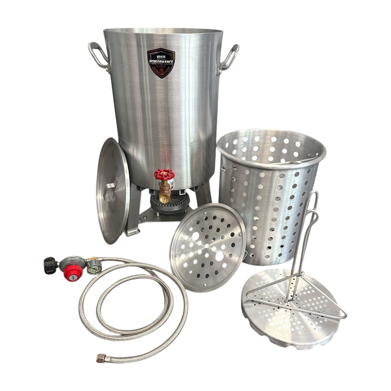 30 QT powered turkey fryer with basket, steamer rack and turkey rack