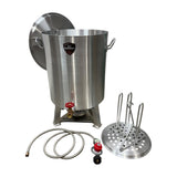 60 QT powered turkey fryer with lid and dual turkey rack