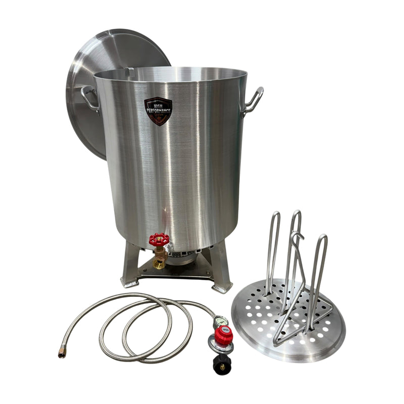 60 QT powered turkey fryer with lid and dual turkey rack
