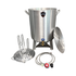 60 Qt Dual Turkey Fryer Pot With Drain Valve / Lid & Turkey Rack