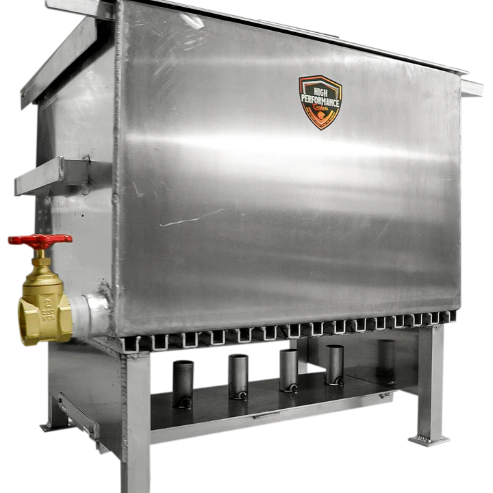 Front view of a closed HPC propane seafood boiler