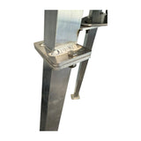 Leg extension bolted onto an 18 QT fryer leg