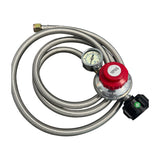Braided hose and adjustable regulator with gauge