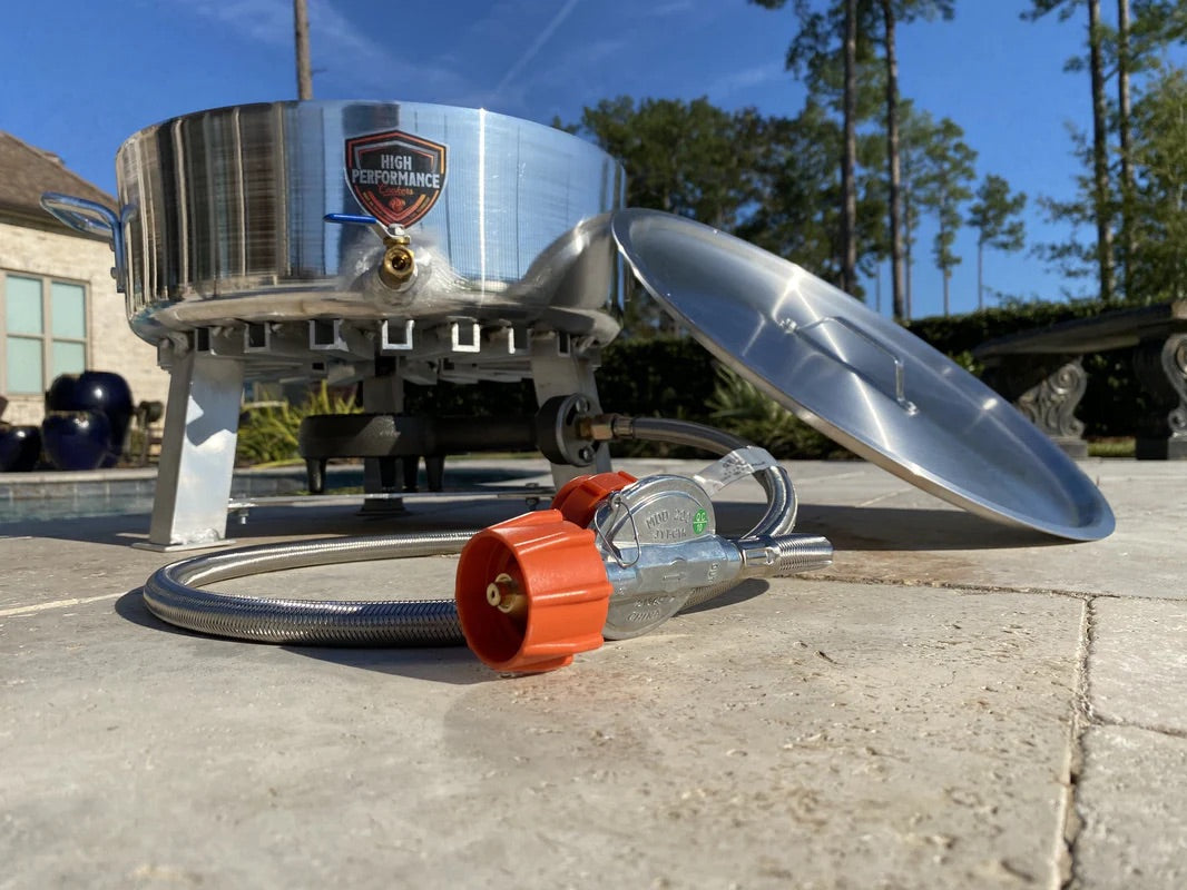 close-up of an outdoor fish fryer